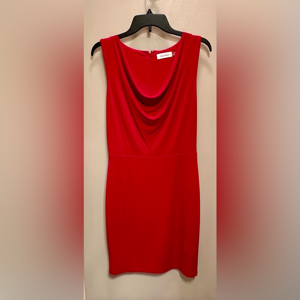🌟 Calvin Klein Red Cocktail Dress, size: 2